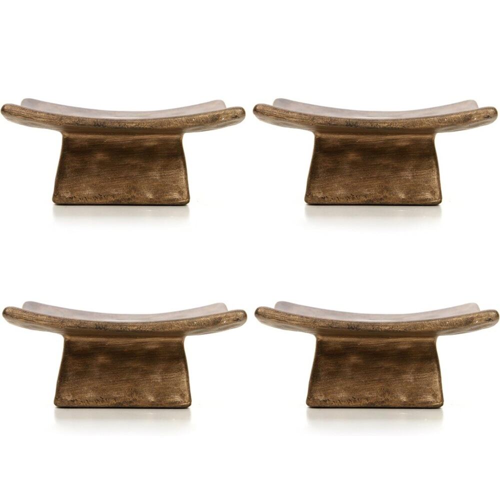 Hosley Set of 4, Square Ceramic Incense Cone or Pillar Candle Holders